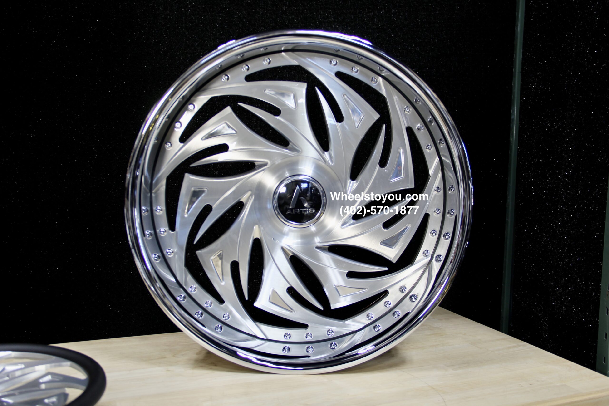 New Set (4) Artis Forged "Macon" 24" Billet Staggered USA MADE Wheels & Steering Wheel 5x4.75" & 5x5" Bolt pattern Set (4) Fit Chevy Chevrolet Caprice Impala Buick Oldsmobile Cutlass Monte Carlo Regal Grand Prix & More - Image 4