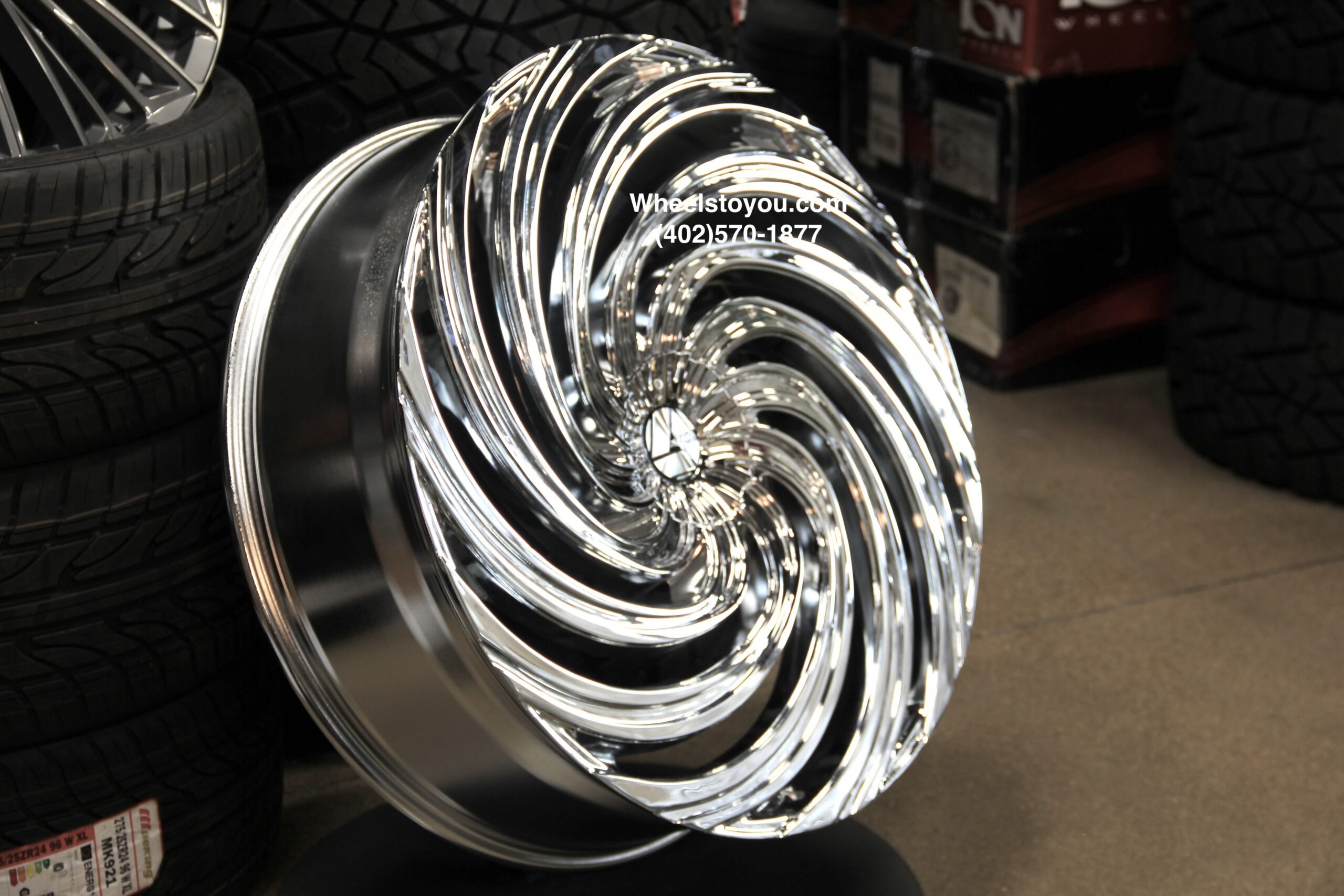 New Set (4) Chrome 30" Chrome Twisted Azara 535 6x135 & 6x139.7mm 6x5.5" Wheels Set Fit Ford Chevy GMC Cadillac Infiniti Lexus Ram - Image 2