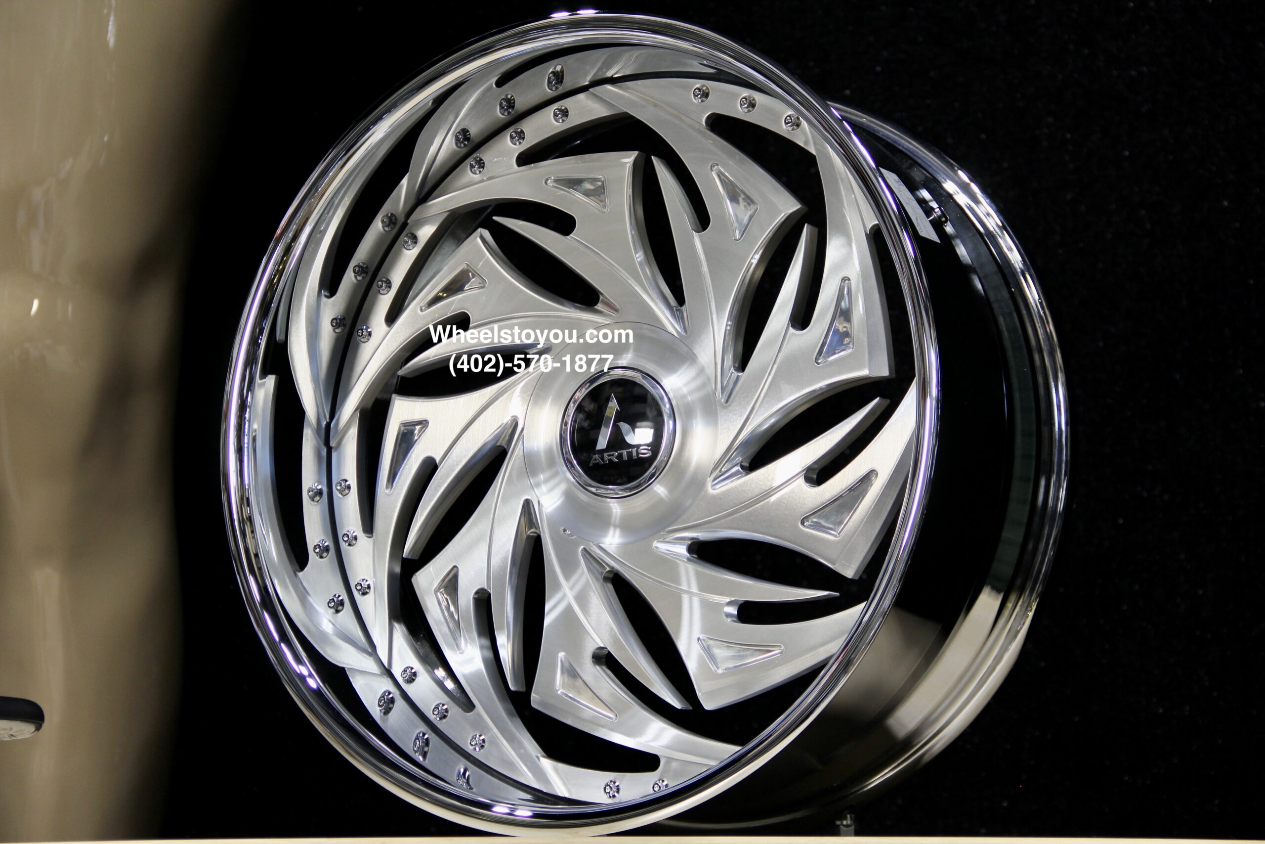 New Set (4) Artis Forged "Macon" 24" Billet Staggered USA MADE Wheels & Steering Wheel 5x4.75" & 5x5" Bolt pattern Set (4) Fit Chevy Chevrolet Caprice Impala Buick Oldsmobile Cutlass Monte Carlo Regal Grand Prix & More - Image 9
