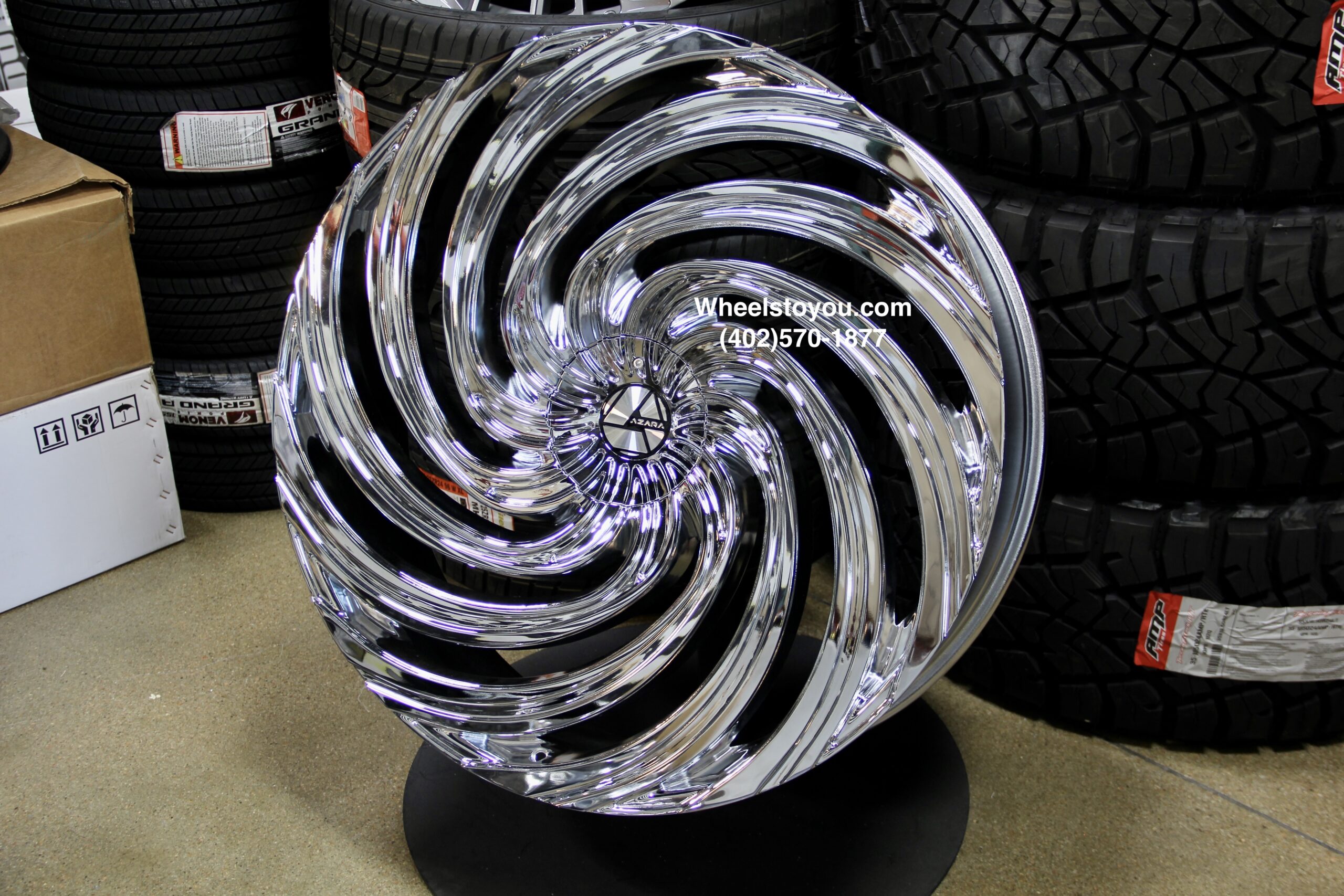 New Set (4) Chrome 30" Chrome Twisted Azara 535 6x135 & 6x139.7mm 6x5.5" Wheels Set Fit Ford Chevy GMC Cadillac Infiniti Lexus Ram