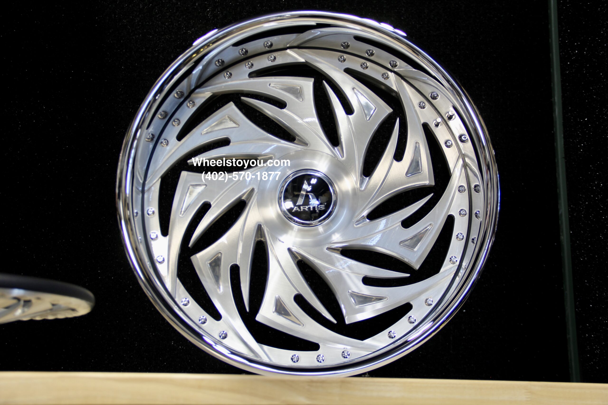 New Set (4) Artis Forged "Macon" 24" Billet Staggered USA MADE Wheels & Steering Wheel 5x4.75" & 5x5" Bolt pattern Set (4) Fit Chevy Chevrolet Caprice Impala Buick Oldsmobile Cutlass Monte Carlo Regal Grand Prix & More - Image 5