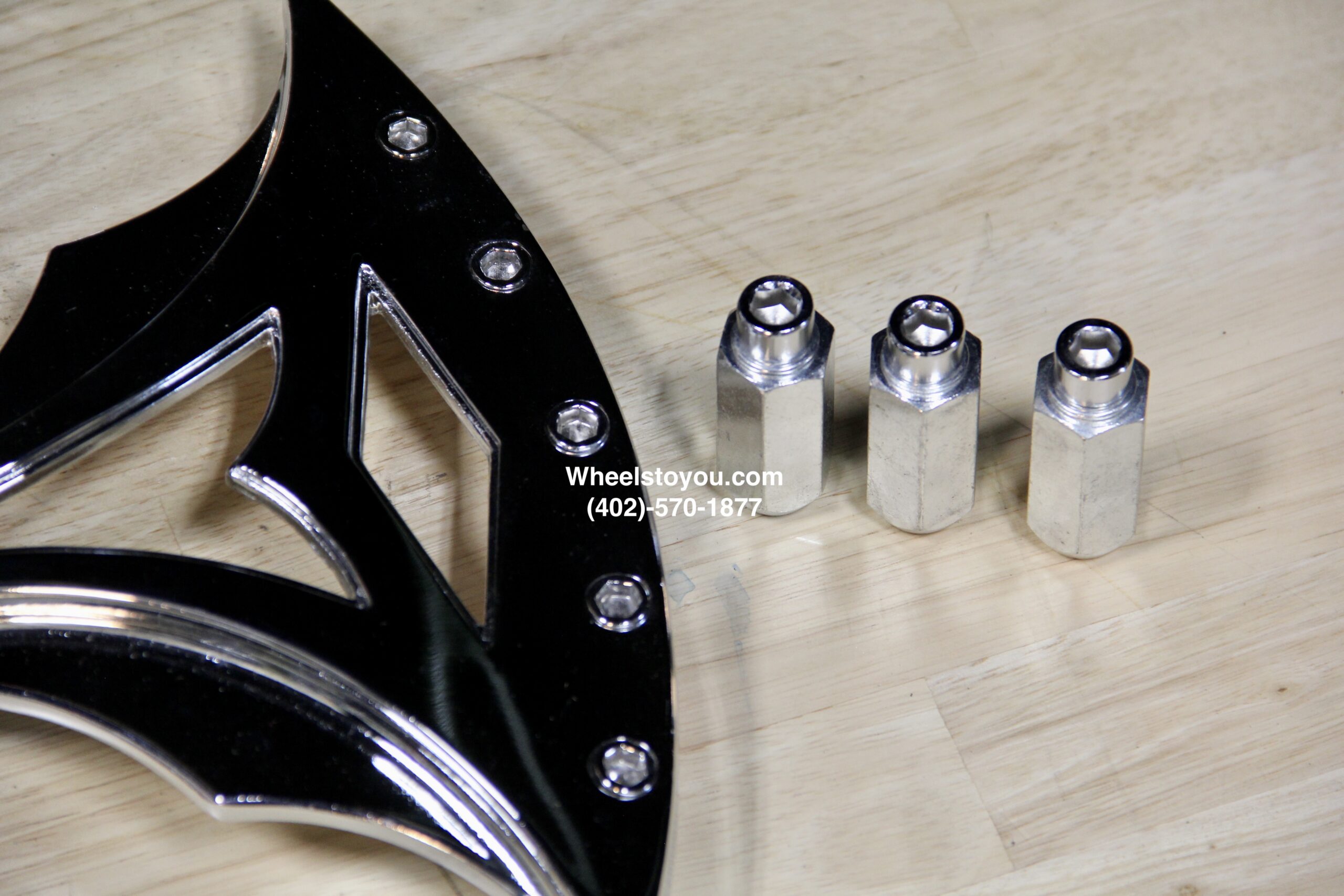 New Set (4) 20" Chrome Spinning Wheel Attachment Kit Float as You Drive, Spin When you Stop Single Bearing Vega Kit - Image 2